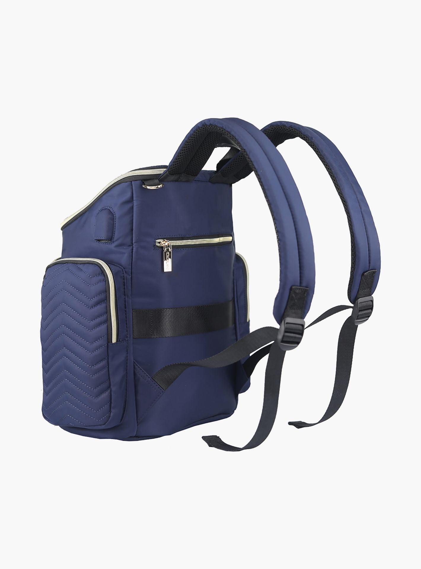 Little Story Georgia Diaper Bag With Changing Pad &amp; Stroller Hooks, Navy Blue-baby-gear-diaperbags-image-3