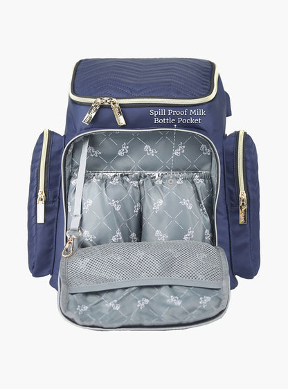 Little Story Georgia Diaper Bag With Changing Pad &amp; Stroller Hooks, Navy Blue-baby-gear-diaperbags-image-5
