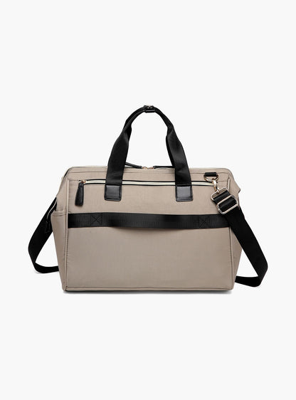 Little Story Zeera Mom Dad Diaper Bag, Beige-baby-gear-diaperbags-image-3