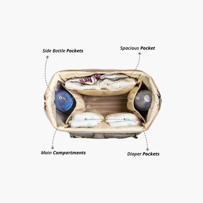 Little Story Ace Diaper Bag, Beige