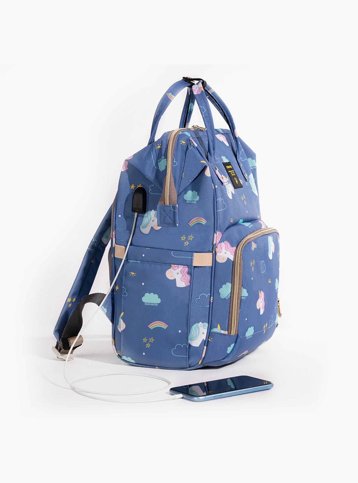 Sunveno Diaper Bag Unicorn XL With Sunveno Stroller Hooks-baby-gear-diaperbags-image-4