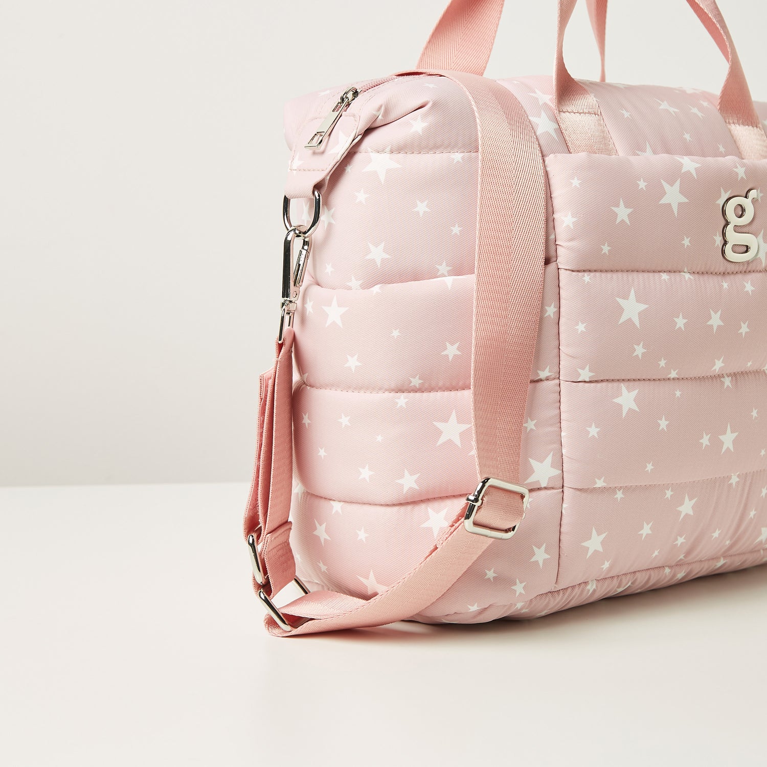 Giggles All-Over Star Print Padded Diaper Bag with Changing Mat