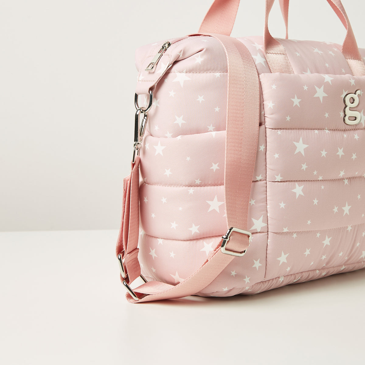 Giggles All-Over Star Print Padded Diaper Bag with Changing Mat