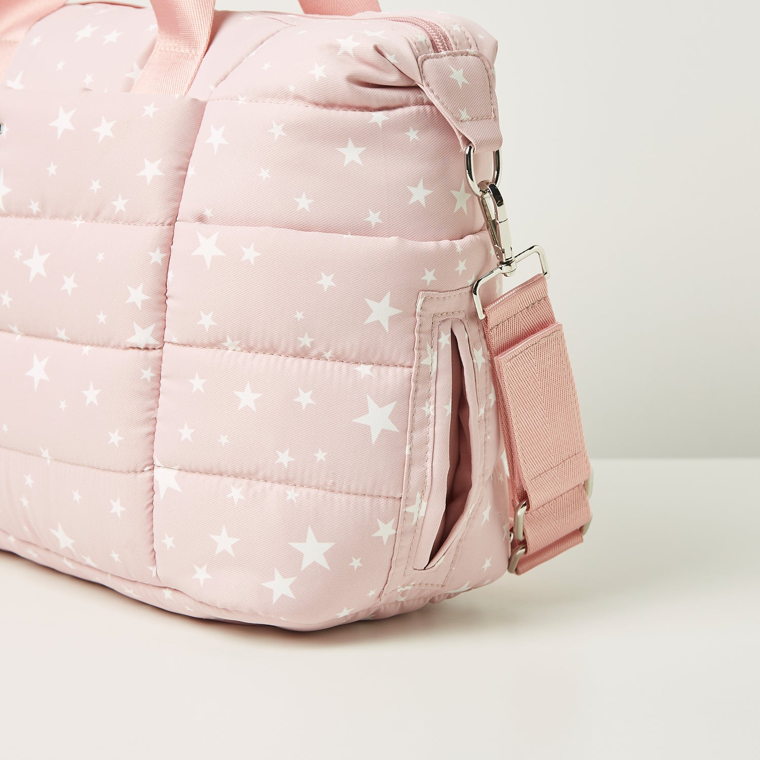 Giggles All-Over Star Print Padded Diaper Bag with Changing Mat