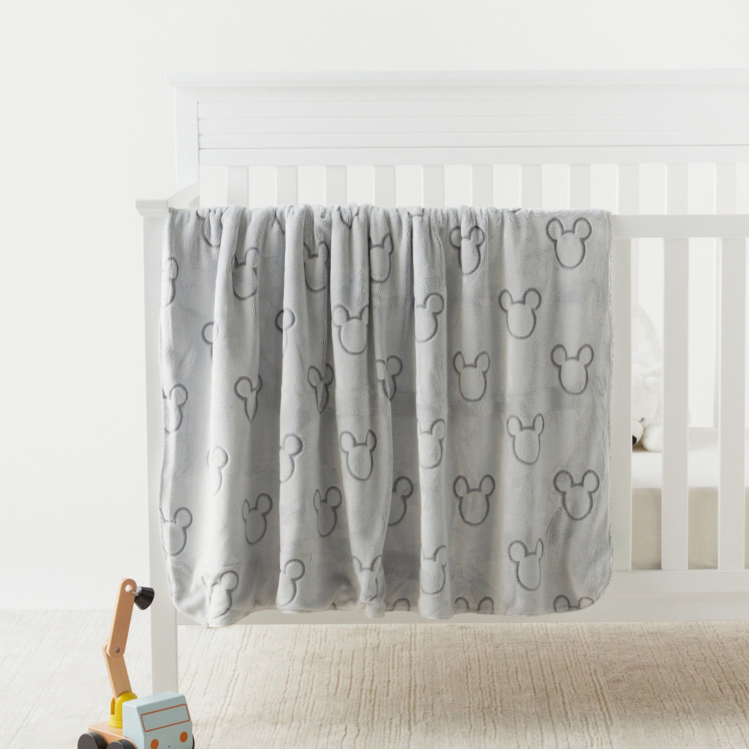 Disney Mickey Mouse Detail Flannel Fleece Blanket - 120x140 cm - Grey