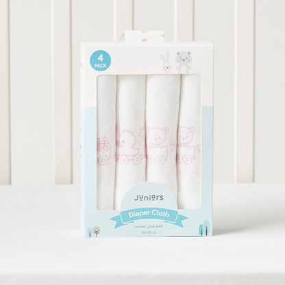 Juniors 4-Piece Printed Swaddle Wrap Set - 86x86 cm