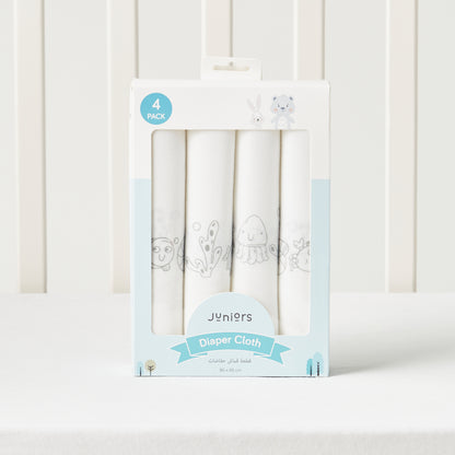 Juniors 4-Piece Printed Swaddle Wrap Set - 86x86 cm