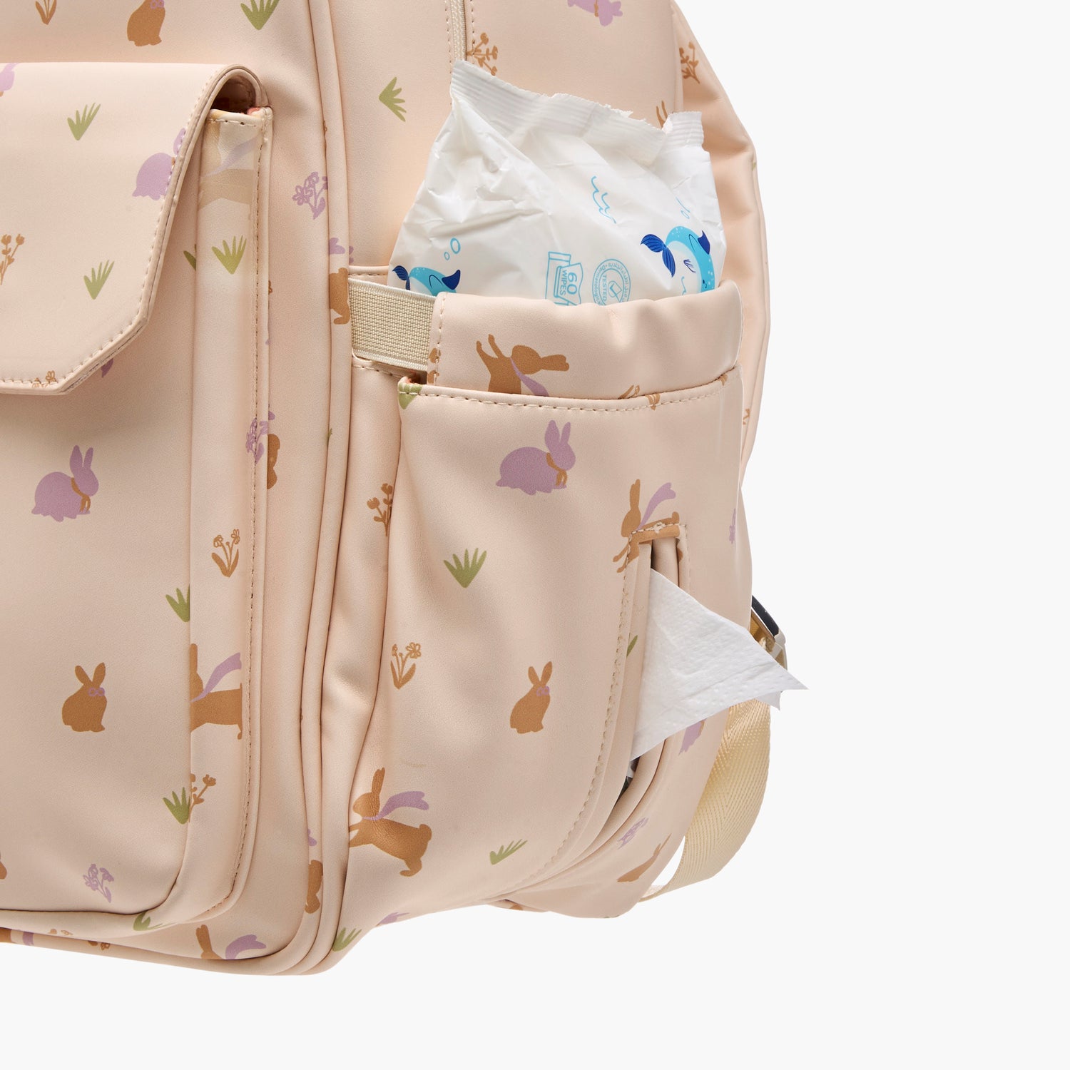 Giggles Printed Diaper Backpack with Adjustable Straps and Zip Closure