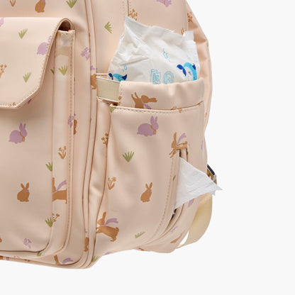 Giggles Printed Diaper Backpack with Adjustable Straps and Zip Closure