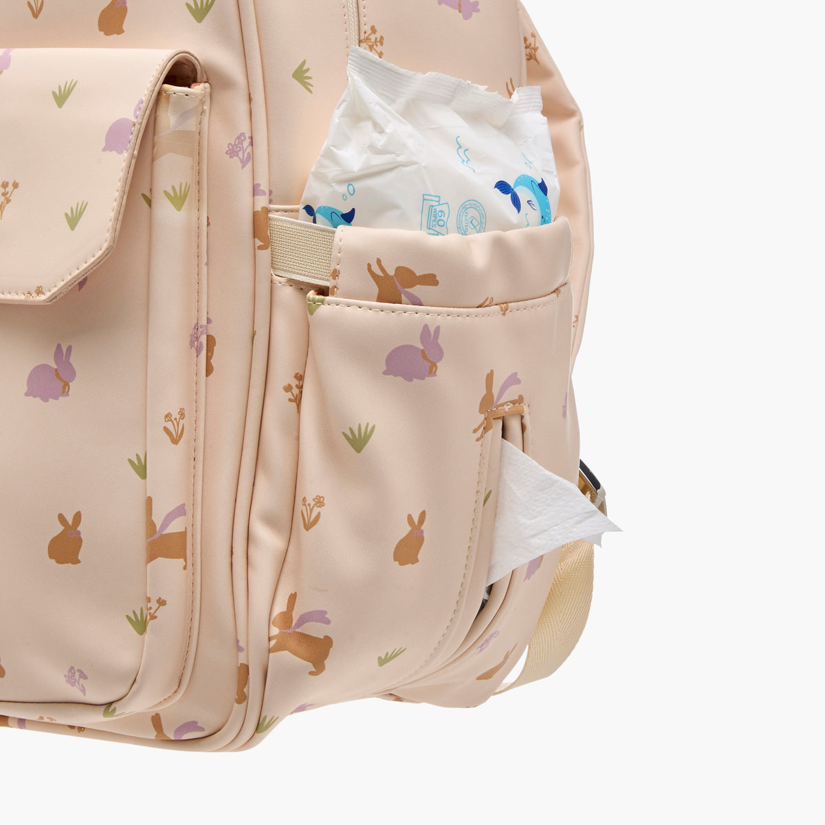 Giggles Printed Diaper Backpack with Adjustable Straps and Zip Closure