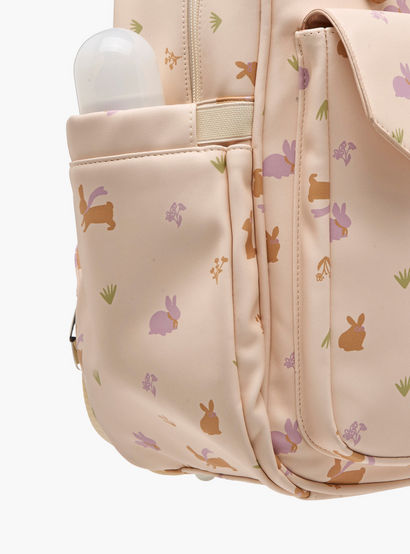 Giggles Printed Diaper Backpack with Adjustable Straps and Zip Closure-baby-gear-diaperbags-image-13