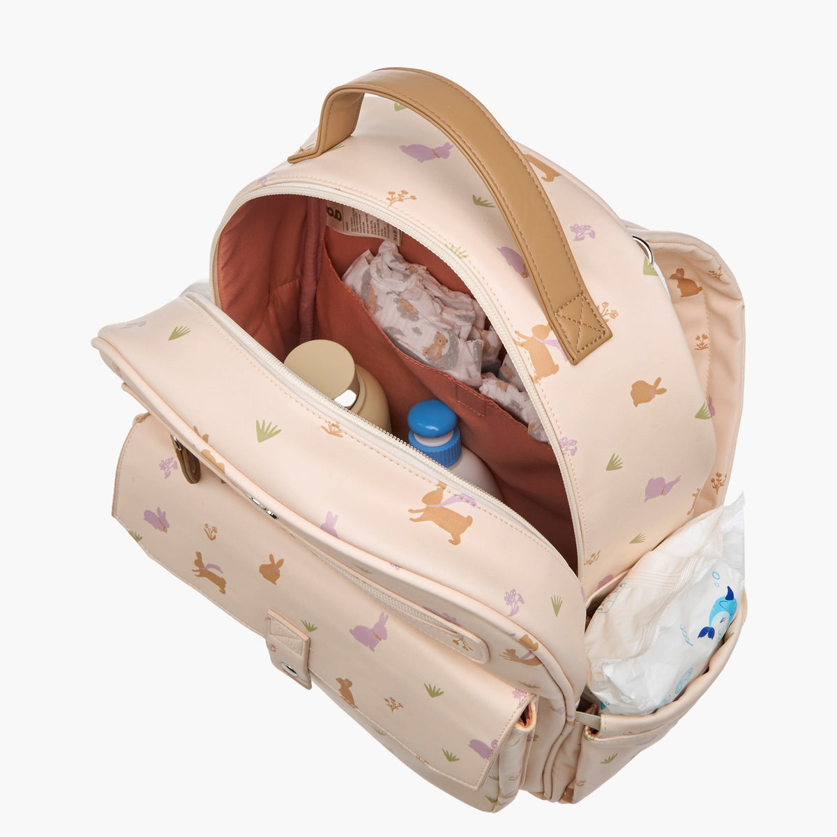 Giggles Printed Diaper Backpack with Adjustable Straps and Zip Closure