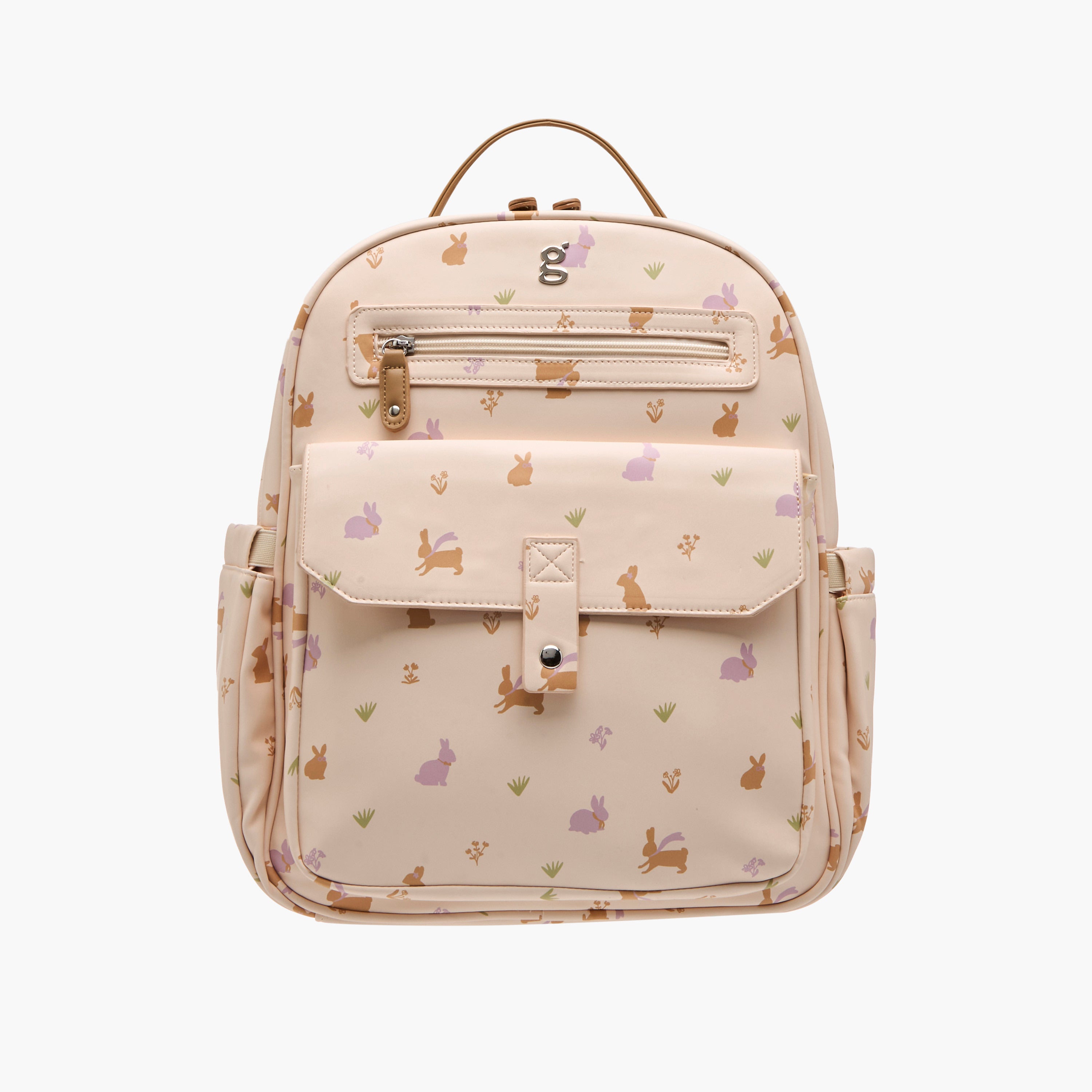 Giggles Printed Diaper Backpack with Adjustable Straps and Zip Closure
