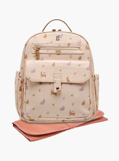 Giggles Printed Diaper Backpack with Adjustable Straps and Zip Closure-baby-gear-diaperbags-image-3
