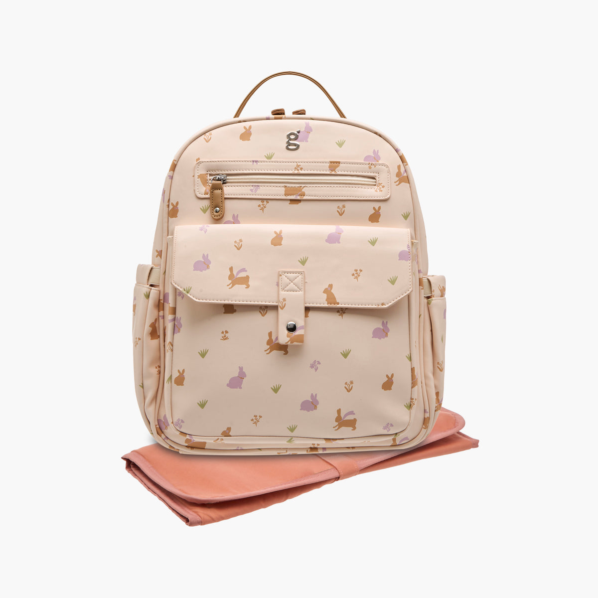 Giggles Printed Diaper Backpack with Adjustable Straps and Zip Closure