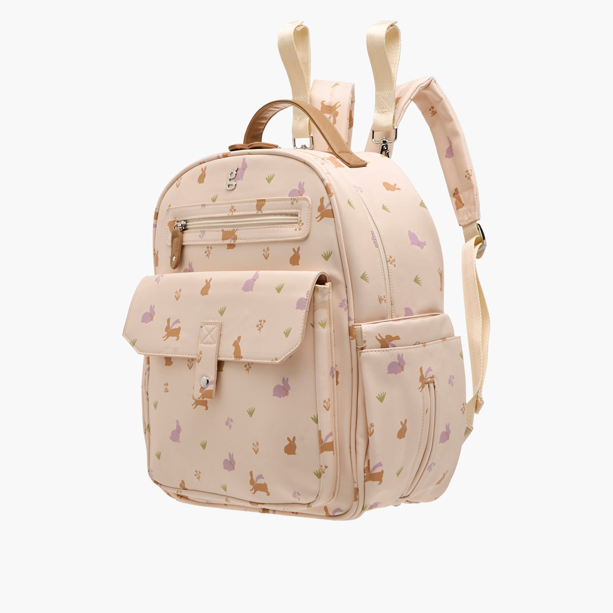 Giggles Printed Diaper Backpack with Adjustable Straps and Zip Closure