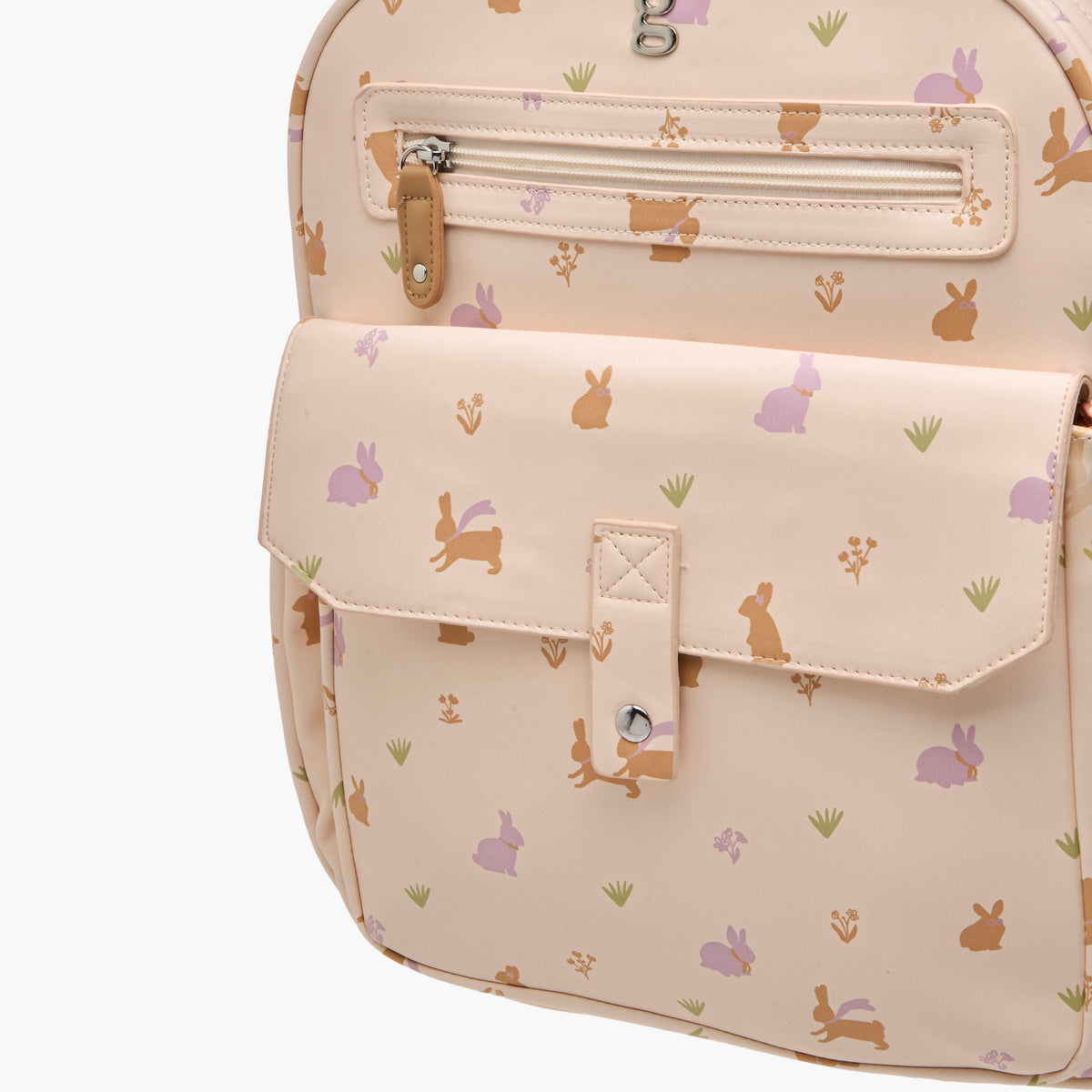 Giggles Printed Diaper Backpack with Adjustable Straps and Zip Closure
