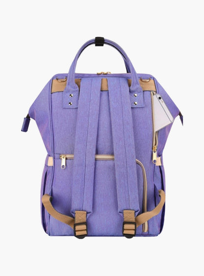 Sunveno Multifunction Diaper Backpack, Blue/Purple-baby-gear-diaperbags-image-2