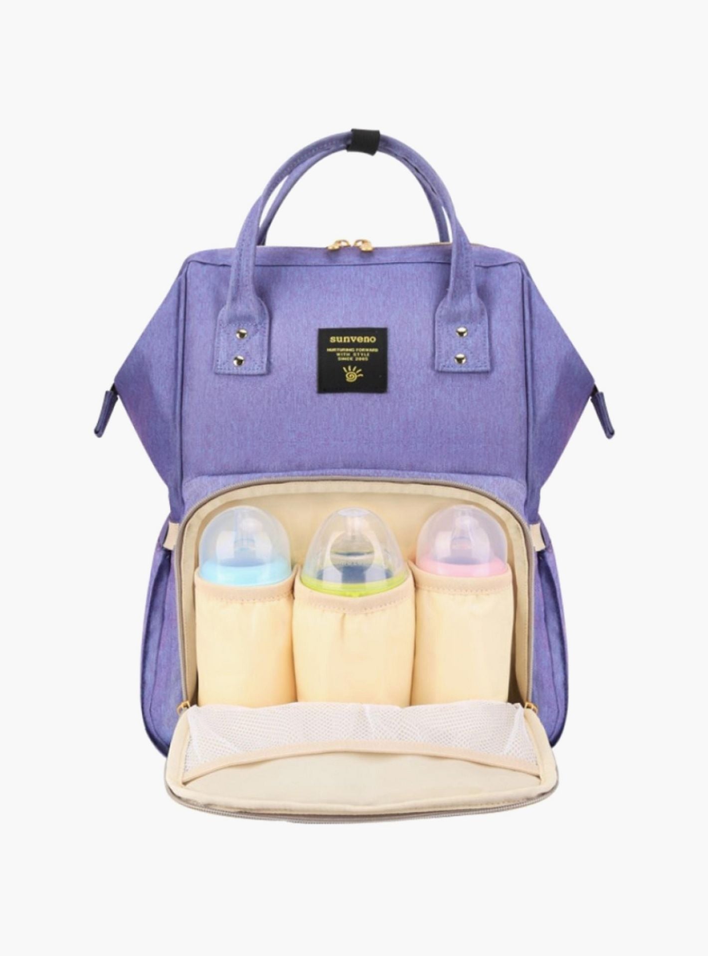 Sunveno Multifunction Diaper Backpack, Blue/Purple-baby-gear-diaperbags-image-3