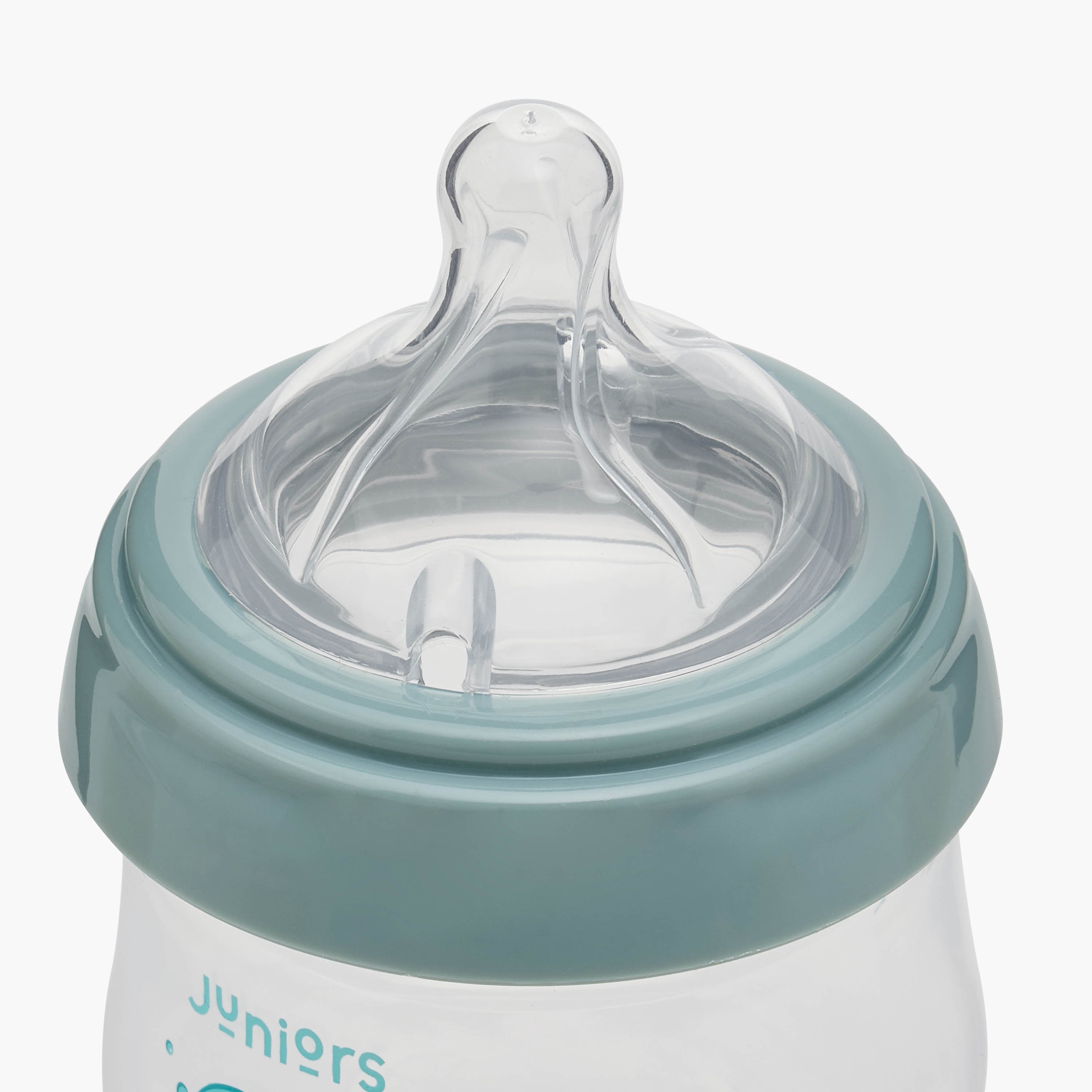 Juniors Just Like Nature 90 ml Feeding Bottle with Anti-Colic Teat - Grey