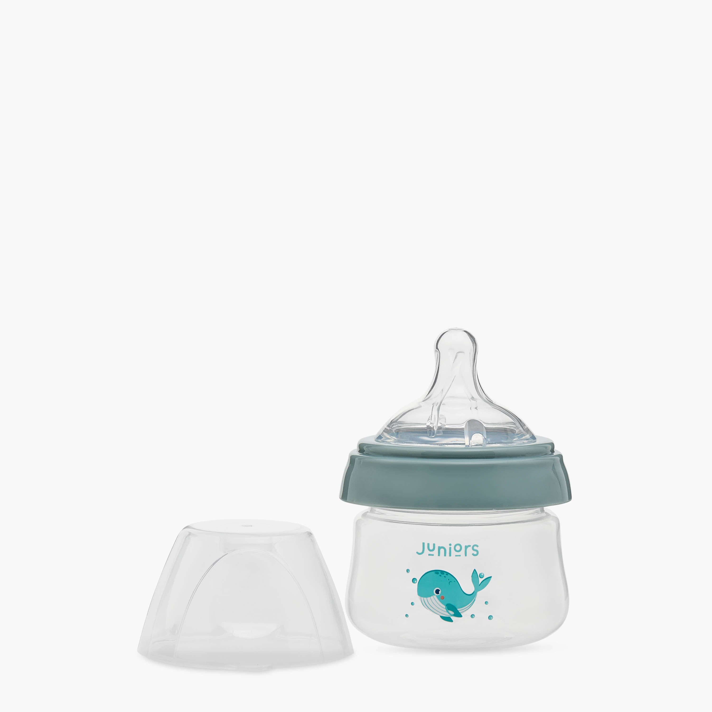 Juniors Just Like Nature 90 ml Feeding Bottle with Anti-Colic Teat - Grey