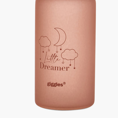 Giggles Printed Glass Feeding Bottle with Cap - 120 ml