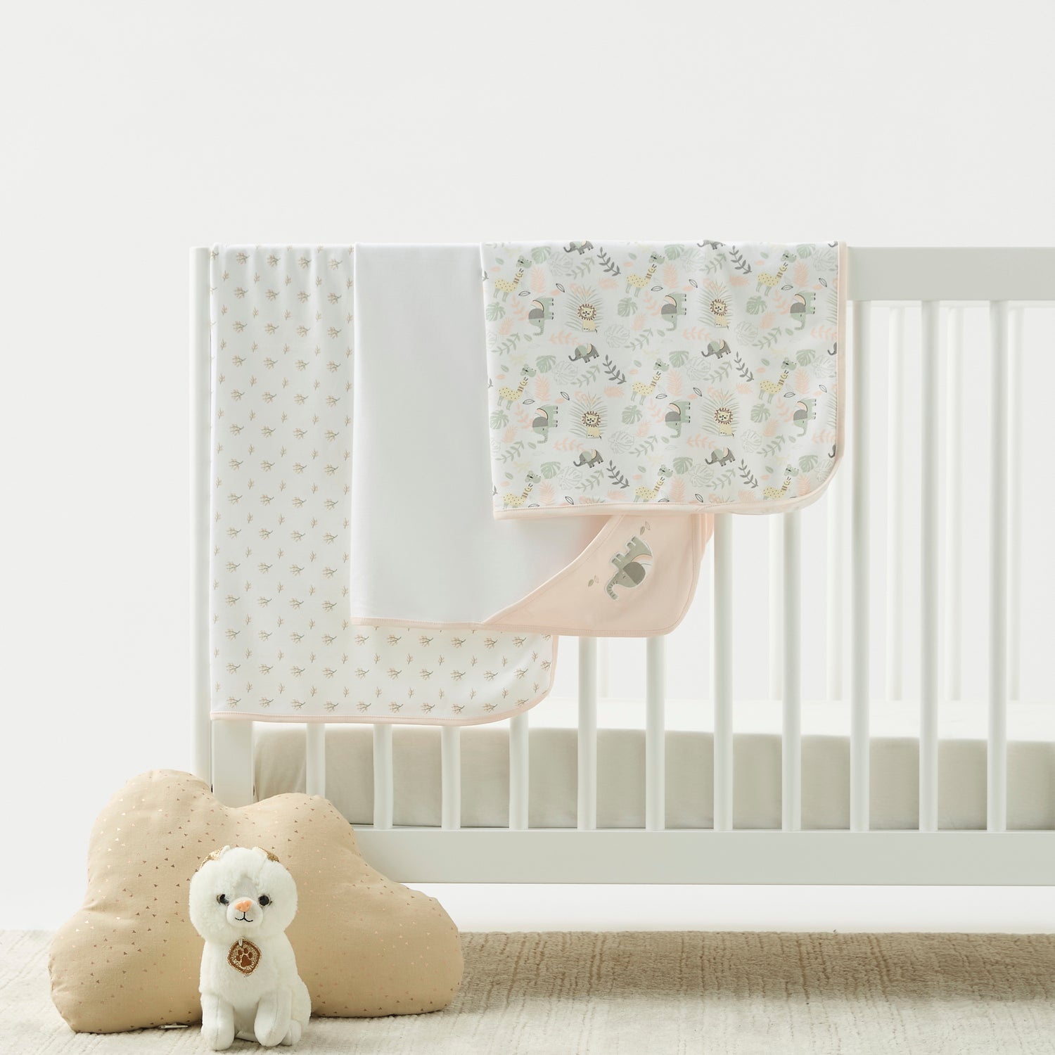 Juniors Printed Receiving Blanket with Hood - Set of 3 - HomeBabyNurseryBlankets &amp; SwaddlesReceiving Blankets