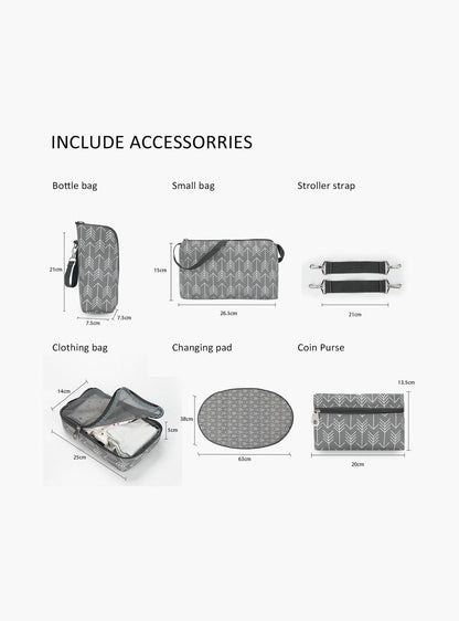 Little Story 6-Piece Diaper Bag Set with Hooks-baby-gear-diaperbags-image-4