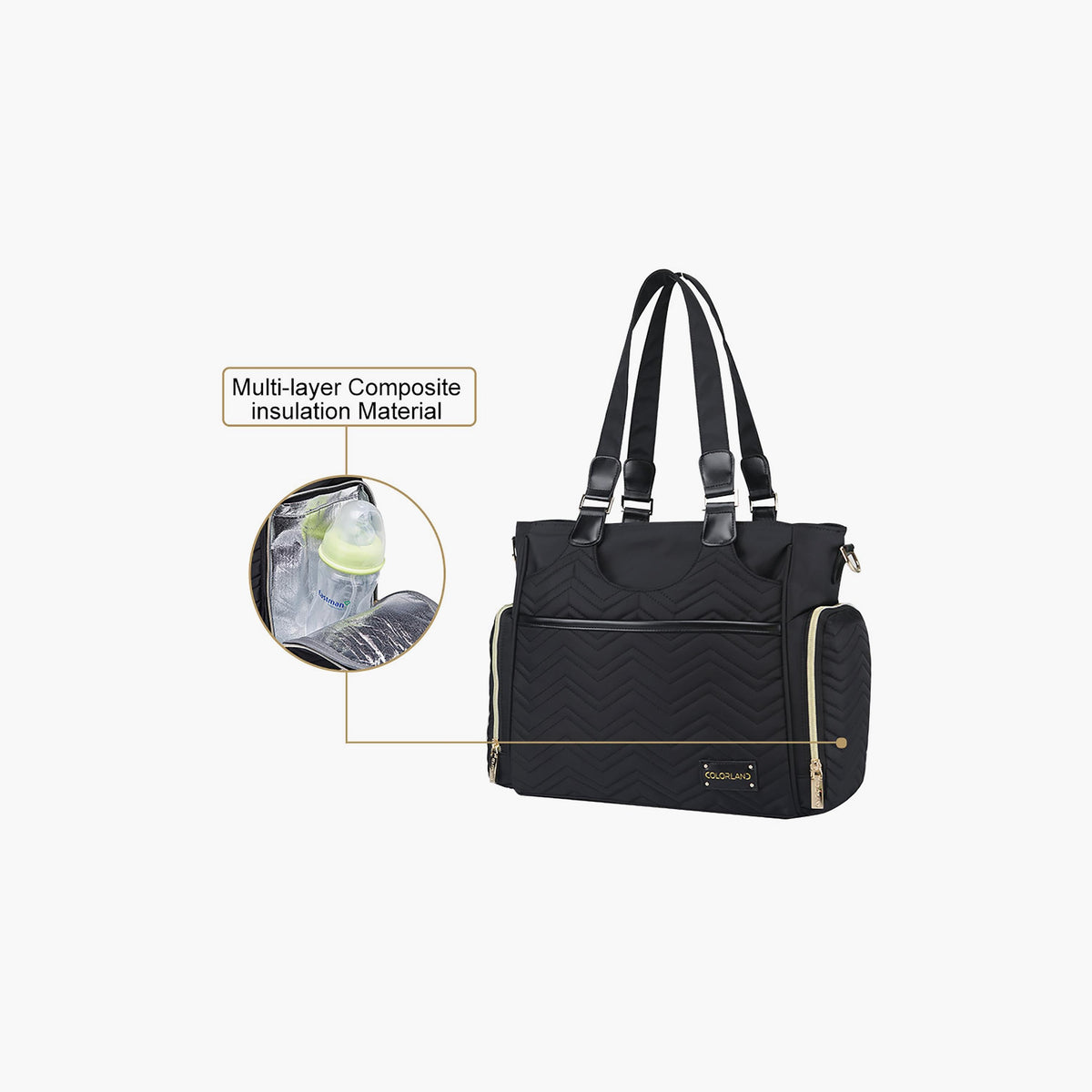 Little Story Matilda Diaper Bag, Black - image 2