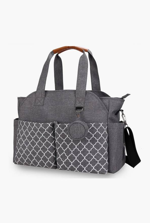 Little Story Signature Diaper Bag, Grey