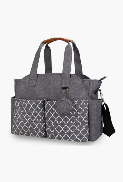 Little Story Signature Diaper Bag, Grey