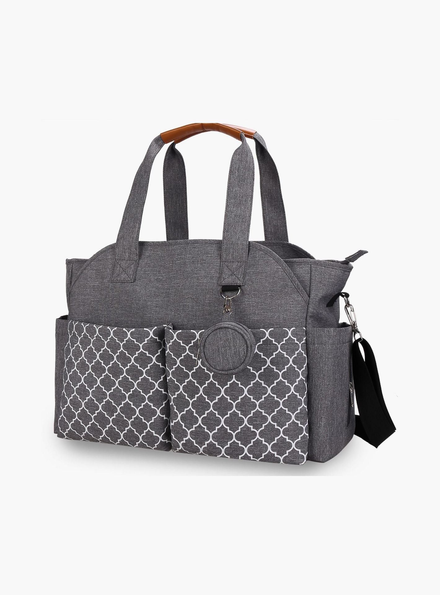 Little Story Signature Diaper Bag, Grey-baby-gear-diaperbags-image-1