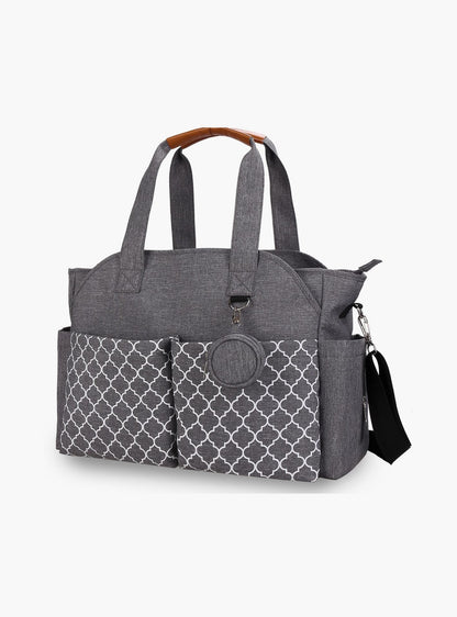 Little Story Signature Diaper Bag, Grey-baby-gear-diaperbags-image-1