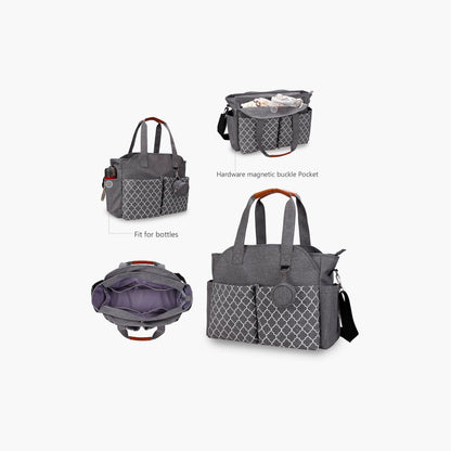 Little Story Signature Diaper Bag, Grey