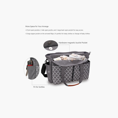 Little Story Signature Diaper Bag, Grey
