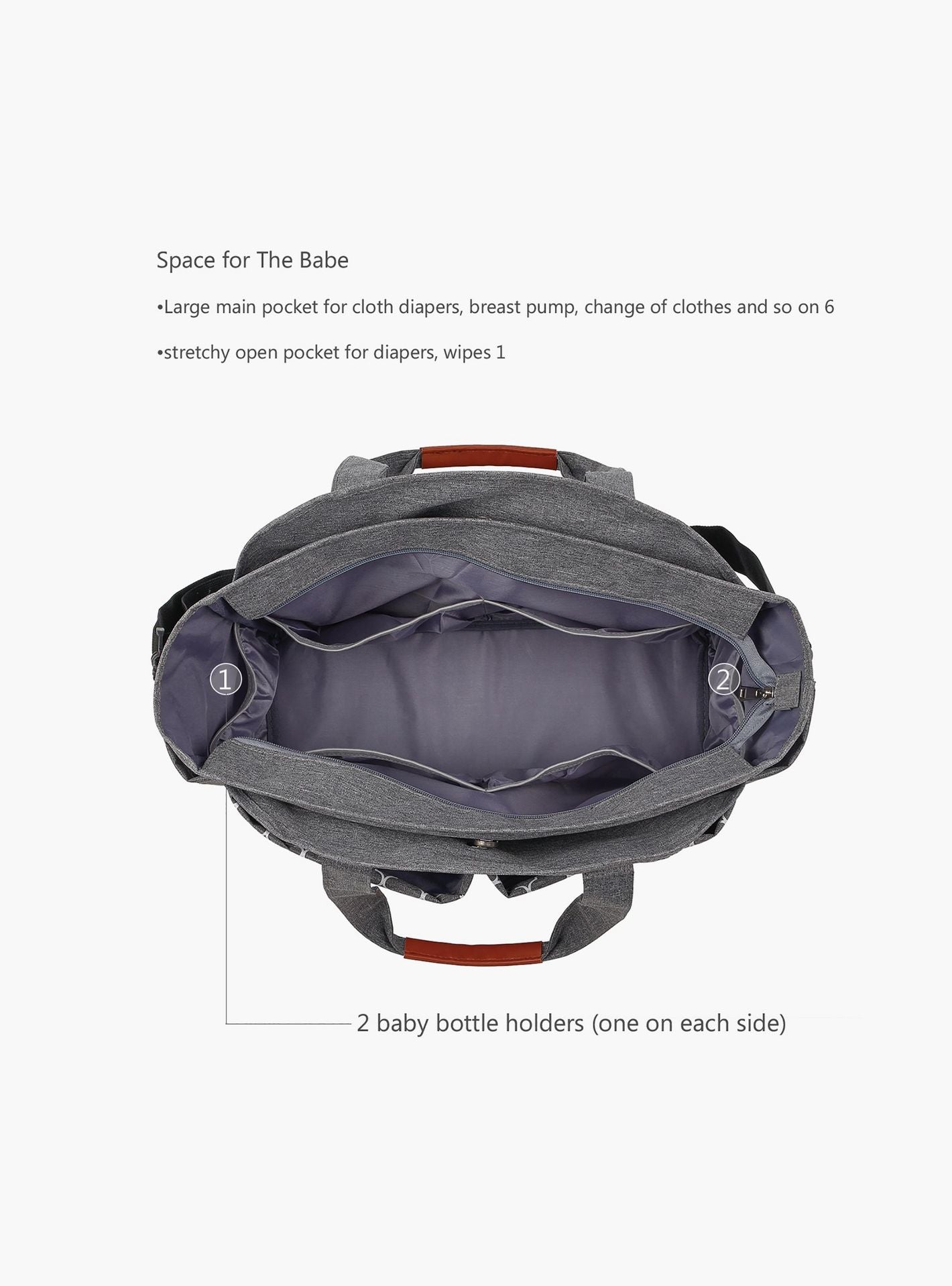 Little Story Signature Diaper Bag, Grey-baby-gear-diaperbags-image-4