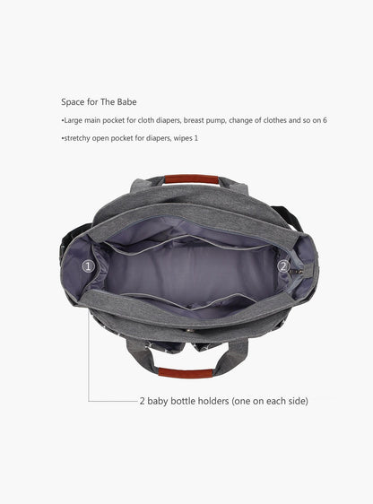 Little Story Signature Diaper Bag, Grey-baby-gear-diaperbags-image-4