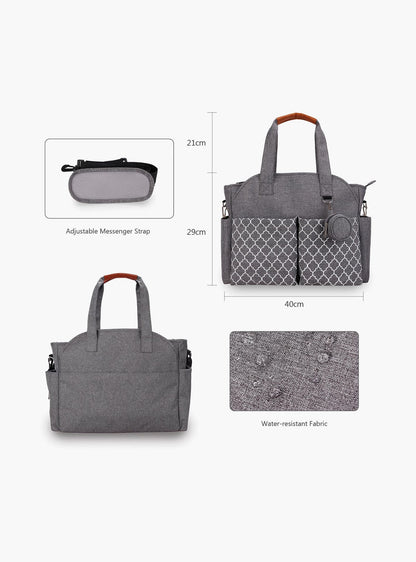 Little Story Signature Diaper Bag, Grey-baby-gear-diaperbags-image-5