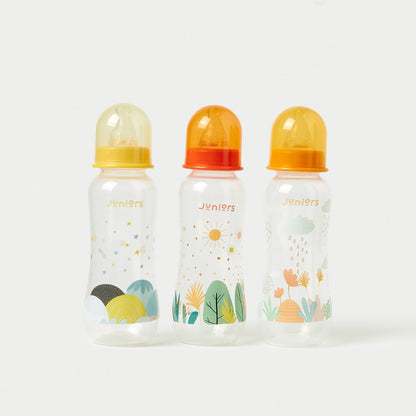 Juniors 3-Piece Space Print Feeding Bottle Set - 250 ml