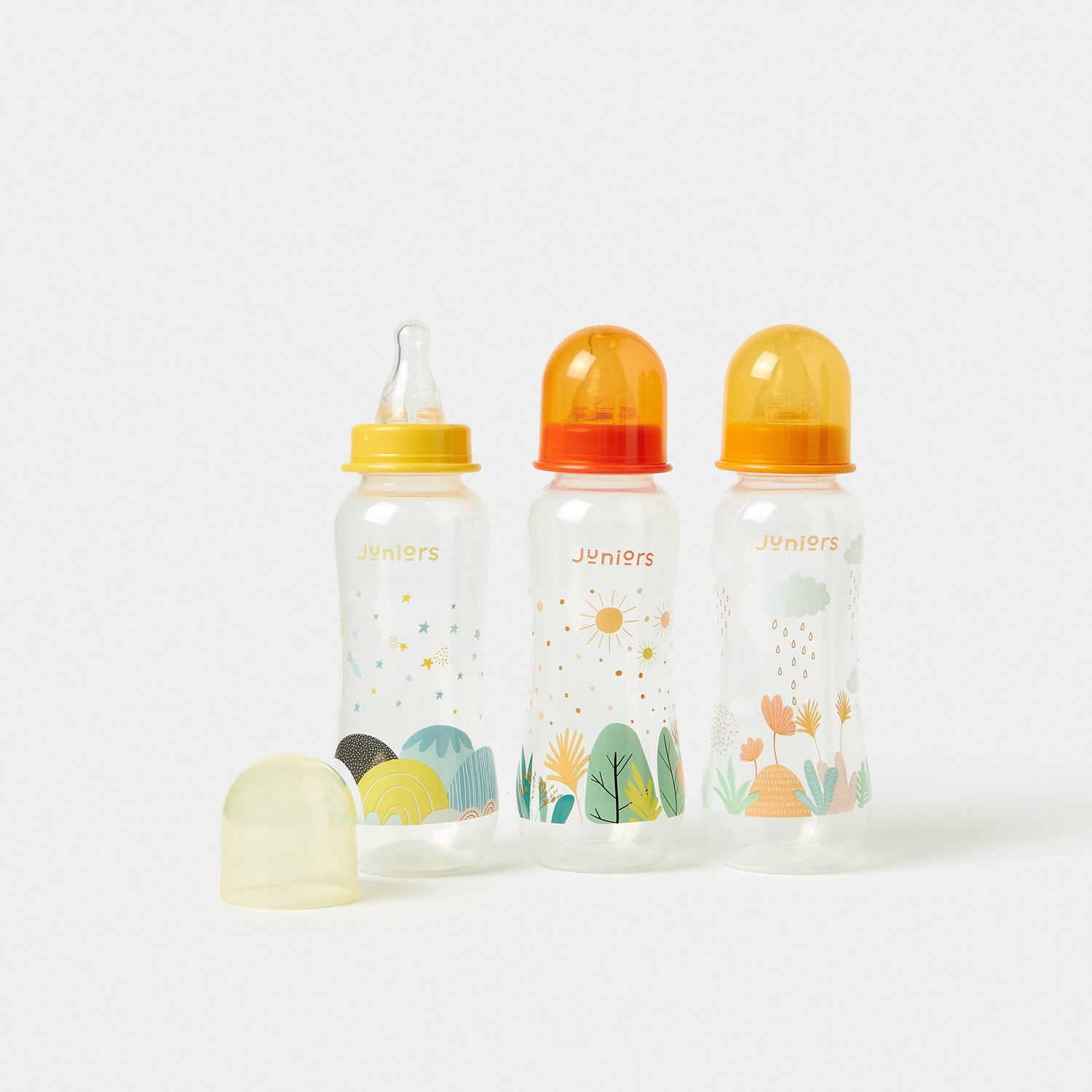 Juniors 3-Piece Space Print Feeding Bottle Set - 250 ml