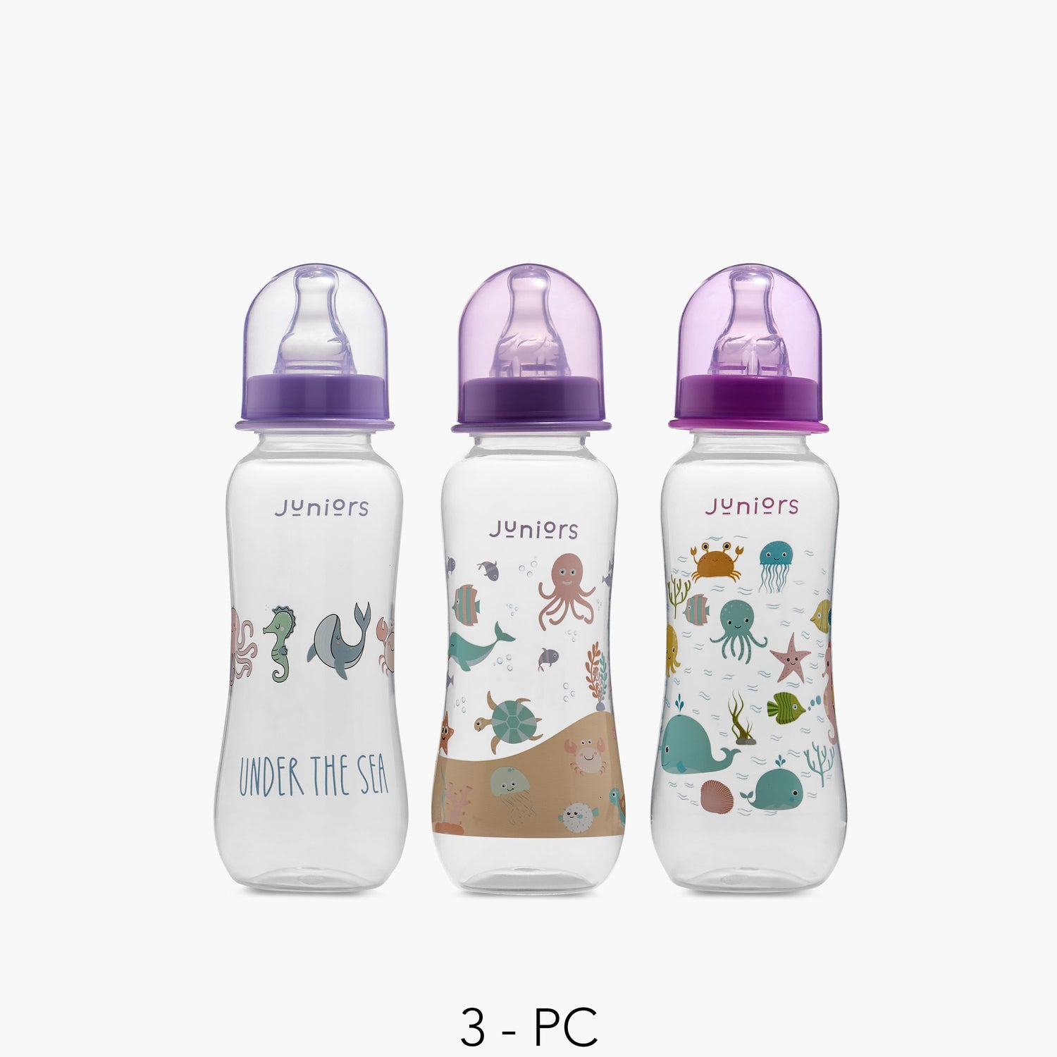 Juniors 3-Piece Space Print Feeding Bottle Set - 250 ml