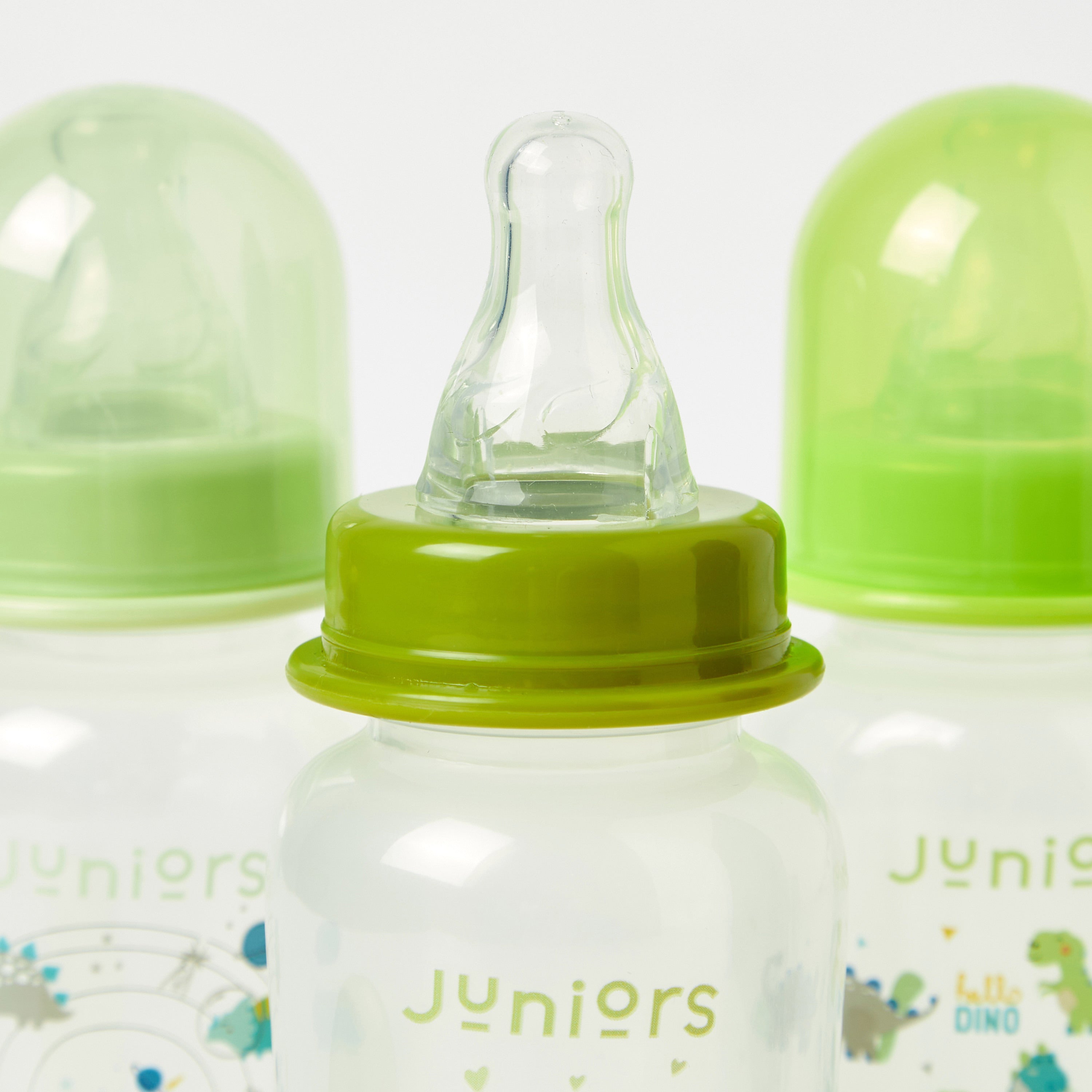 Juniors 3-Piece Dinosaur Print Feeding Bottle Set - 120 ml