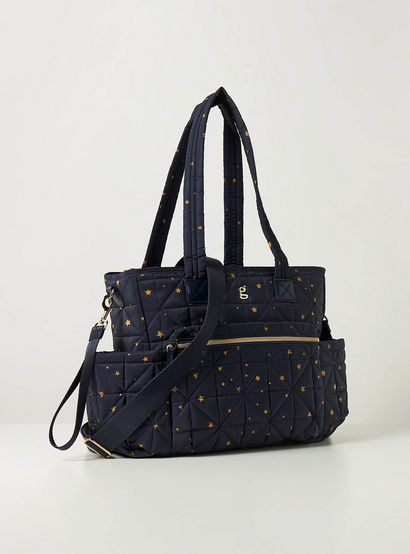 Giggles All-Over Star Print Quilted Diaper Shoulder Bag-baby-gear-diaperbags-image-2