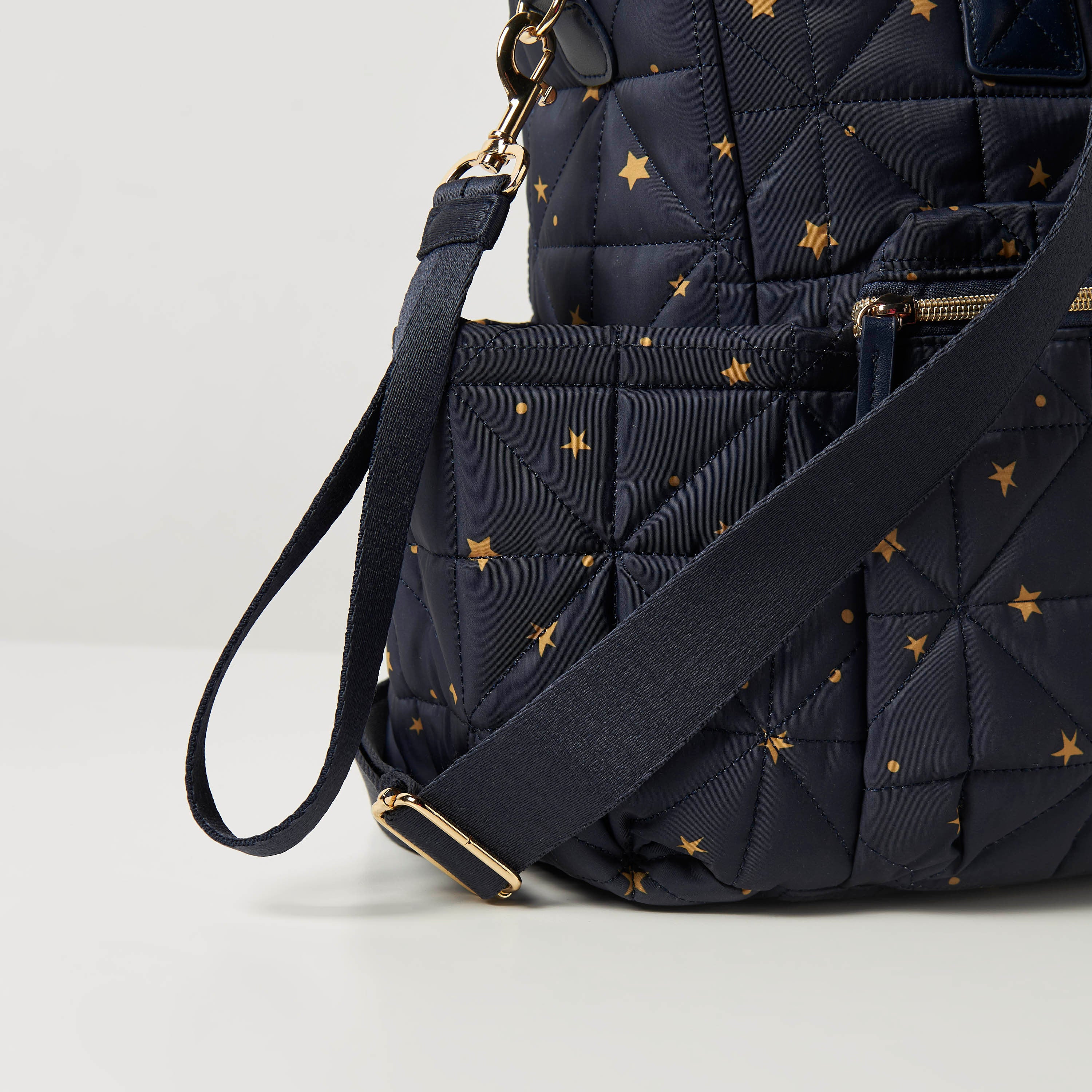 Giggles All-Over Star Print Quilted Diaper Shoulder Bag