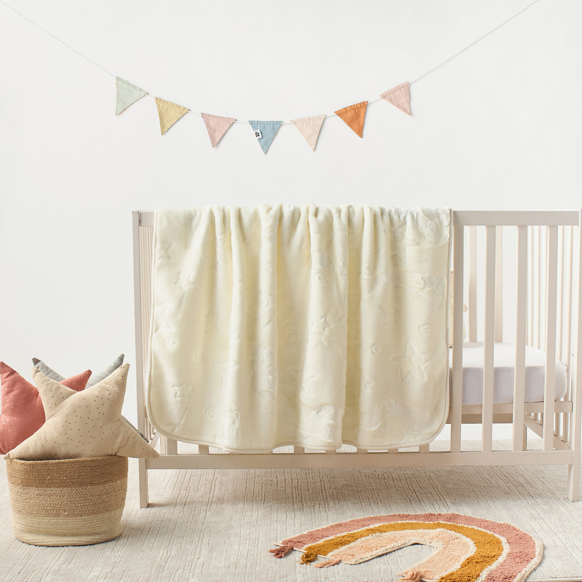 Pielsa All-Over Star Textured Large Blanket - 110x140 cm