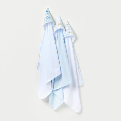 Juniors 3-Piece Car Print Hooded Towel Set - 76x76 cm - HomeBabyBath &amp; CareTowels