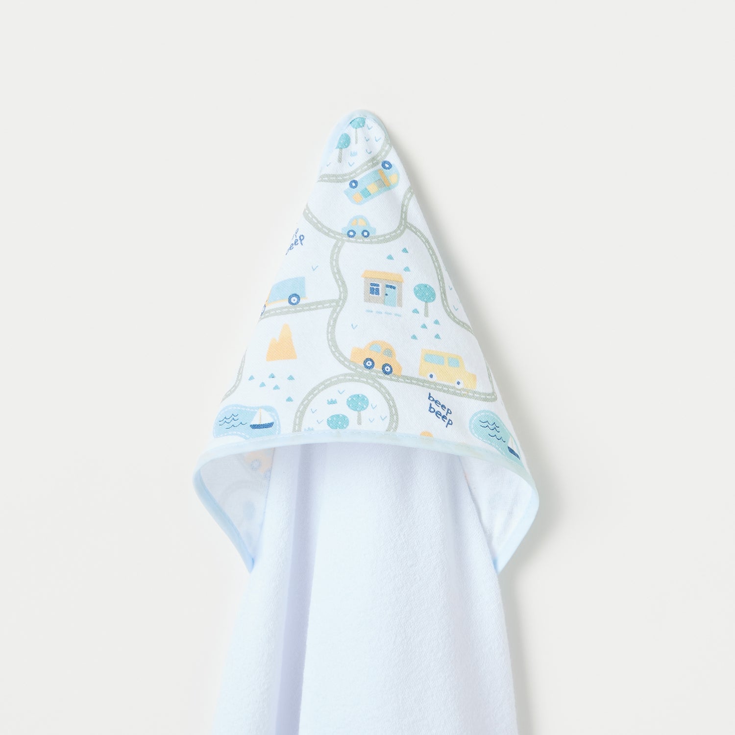Juniors 3-Piece Car Print Hooded Towel Set - 76x76 cm
