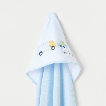 Juniors 3-Piece Car Print Hooded Towel Set - 76x76 cm