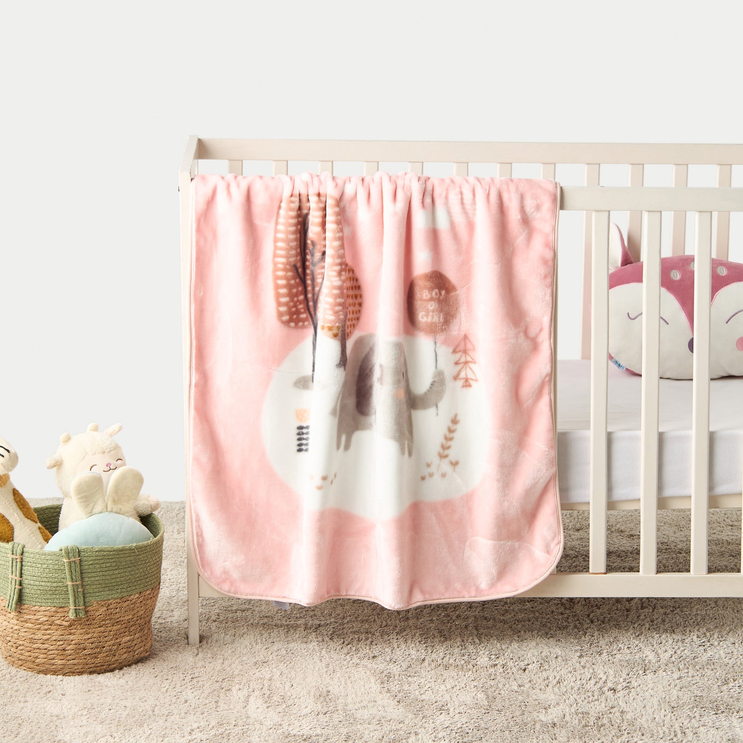 Juniors Elephant Print Baby Blanket - 80x100 cm - HomeBabyNurseryBlankets &amp; SwaddlesBlankets &amp; Quilts