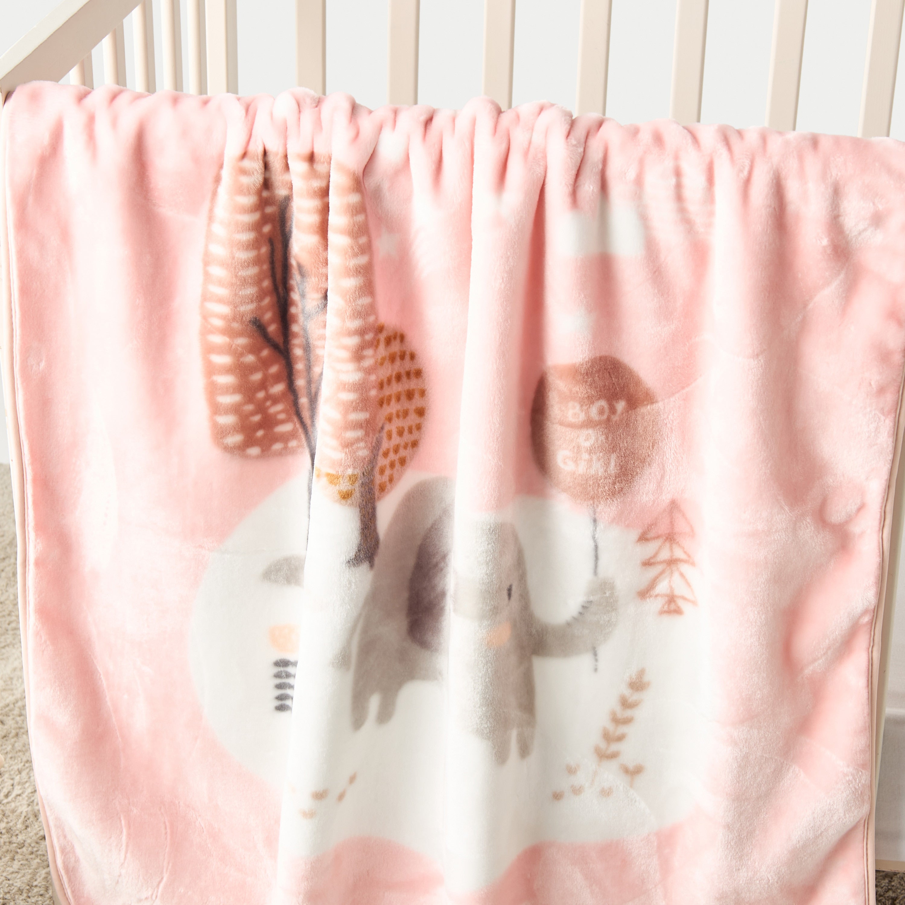 Juniors Elephant Print Baby Blanket - 80x100 cm - Baby